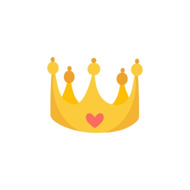 Beyaz arka planda izole edilmiş altın karikatür tacı. Vektör illüstrasyonu