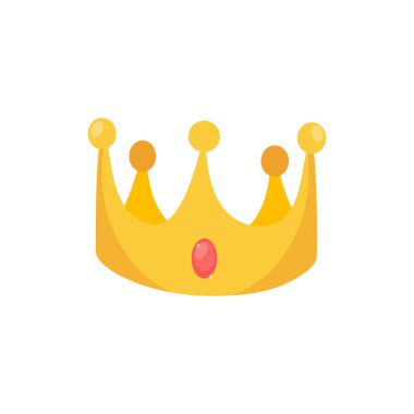 Beyaz arka planda izole edilmiş altın karikatür tacı. Vektör illüstrasyonu