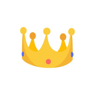 Beyaz arka planda izole edilmiş altın karikatür tacı. Vektör illüstrasyonu