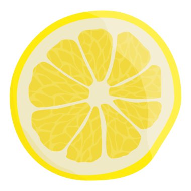 Beyaz arka planda izole edilmiş gerçekçi taze limon dilimi. Vektör illüstrasyonu