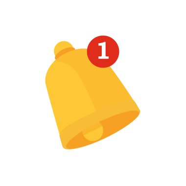 Çan vektör simgesine bildir. Gelen posta kutusu mesajı. İş konsepti için zil işareti. Beyaz arkaplanda izole