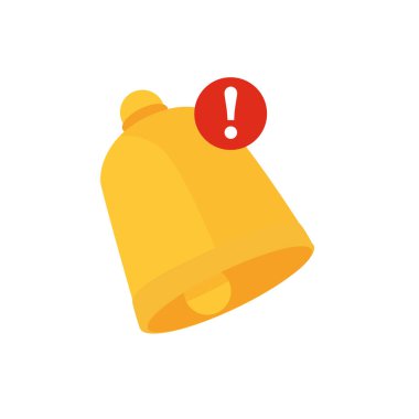 Çan vektör simgesine bildir. Gelen posta kutusu mesajı. İş konsepti için zil işareti. Beyaz arkaplanda izole