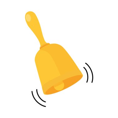 Vektör ikonlu uyarı zili. Gelen posta kutusu mesajı. İş konsepti için zil işareti. Beyaz arkaplanda izole