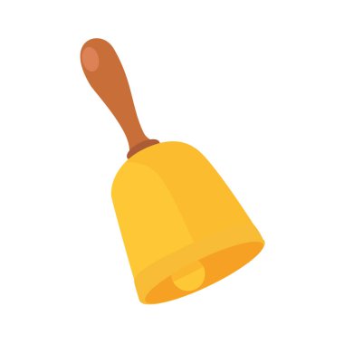 Tahta saplı vektör ikonlu uyarı zili. Gelen posta kutusu mesajı. İş konsepti için zil işareti. Beyaz arkaplanda izole