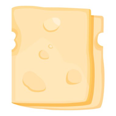 Beyaz arka planda izole edilmiş lezzetli taze peynir dilimi. Vektör illüstrasyonu