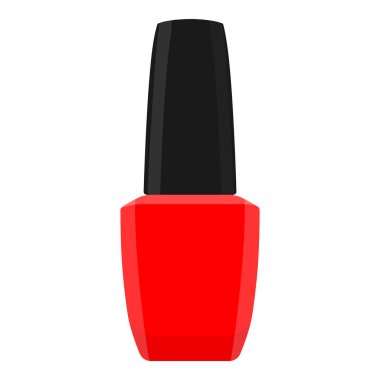 Kırmızı oje beyaz arka planda izole edilmiş. Vektör illüstrasyonu