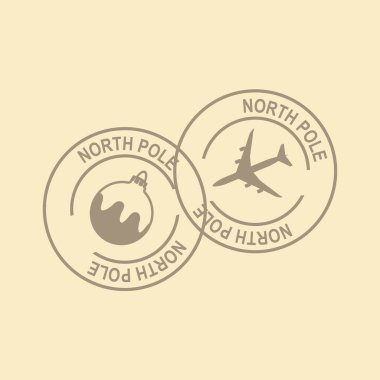 Noel posta pulu. Kuzey kutbu. Vektör