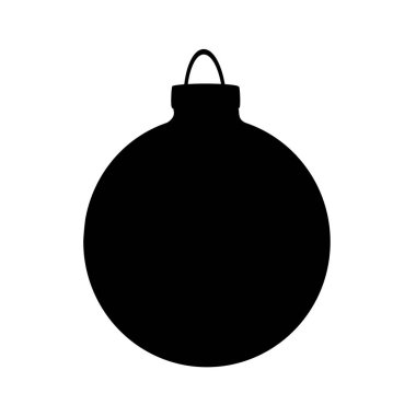 Siyah siluet noel balosu beyaz arka planda izole edilmiş. Vektör