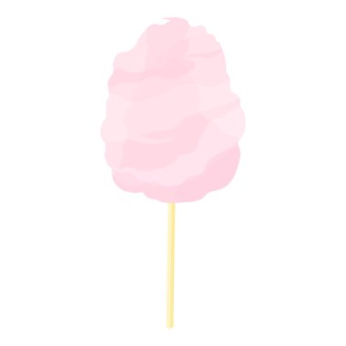 Beyaz arka planda pembe pamuk helva. Vektör illüstrasyonu