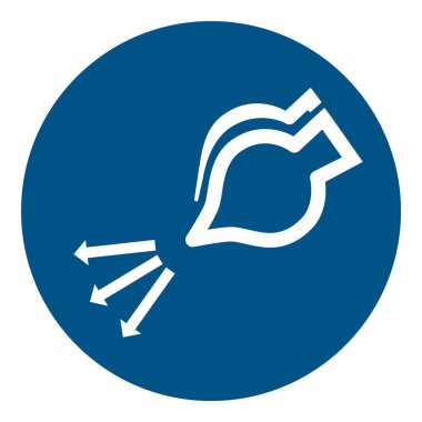 Zorunlu işaret... Beyaz arka planda izole edilmiş hava ikmali sekansını başlatın. Vektör