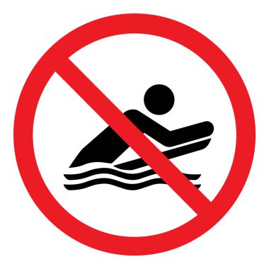 Yasak tabelası, beyaz arka planda ceset yatağı yok. Vektör