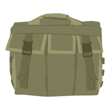 Ordu, askeri kamuflaj sırt çantası beyaz arka planda izole edilmiş. Asker çantası. Vektör