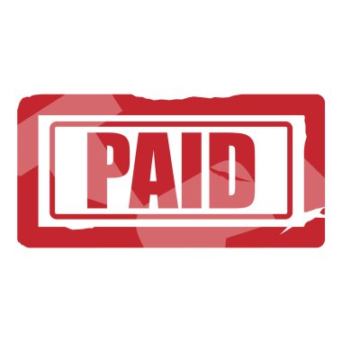 Beyaz arka planda izole edilmiş kırmızı kauçuk mühür. Vektör