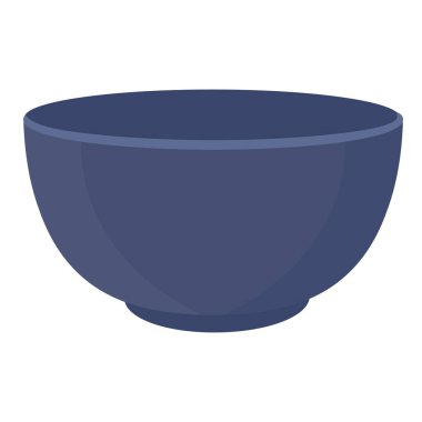 Mor seramik kase. Boş kase beyaz arka planda izole edilmiş. Vektör illüstrasyonu