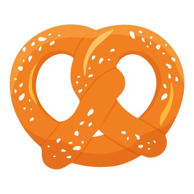 Beyaz arka planda izole edilmiş geleneksel simit. Vektör illüstrasyonu