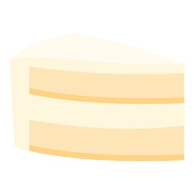 Beyaz arka planda reçelli yoğurtlu doğum günü pastası. Lezzetli bir sünger keki. Vektör illüstrasyonu