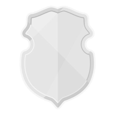 Metal kalkan simgesi beyaz arkaplanda izole edildi. Vektör illüstrasyonu