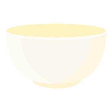 Seramik kase. Boş kase beyaz arka planda izole edilmiş. Vektör illüstrasyonu