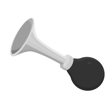 Siyah klaxon ya da boynuz beyaz arka planda izole edilmiş. Buzzer, Hooter vektör simgesi