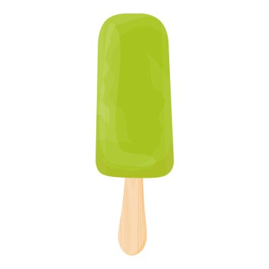 Kivili renkli meyveli dondurma, limon aromalı, beyaz arka planda izole edilmiş. Yaz tatlısı. Vektör illüstrasyonu 