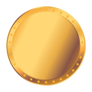 Gerçekçi altın ya da bronz madalya. Birinci, ikinci ve üçüncü sıra madalya ya da beyaz arka planda izole edilmiş düğme. Kalitesiz, boş rozet, amblem. Vektör illüstrasyonu