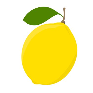 Yapraklı limonlu turunçgil. Taze ekşi limon meyvesi. Beyaz arka planda izole edilmiş. Vektör illüstrasyonu