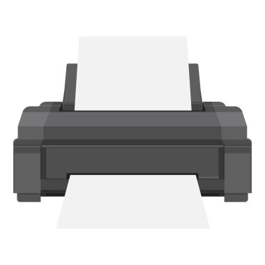 Beyaz arkaplanda izole edilmiş vektör illüstrasyon gerçekçi yazıcısı. Yazıcı simgesi