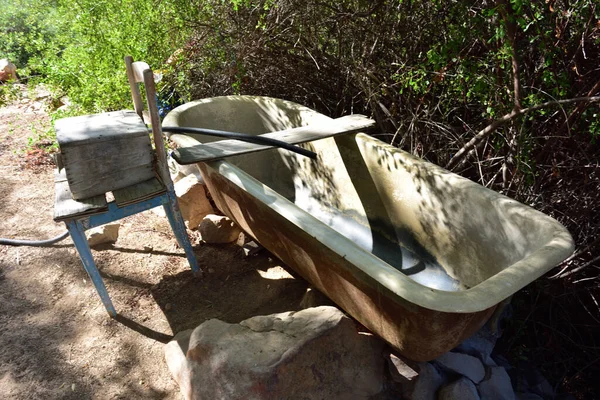 Stock image A bush bath working on a gravity feed for water in the Cederberg in Western Cape of South Africa