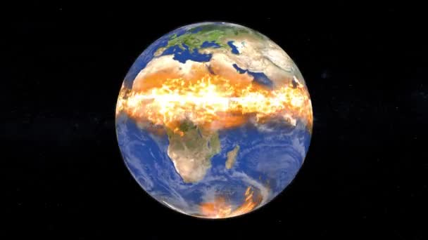 Vision Earth Flames Terrifying Environmental Crisis Climate Change — Stock Video