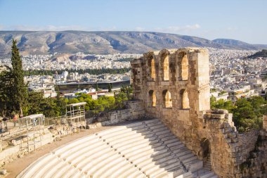 Yunanistan 'ın Atina kentindeki Dionysos Tiyatrosu' nun güzel manzarası