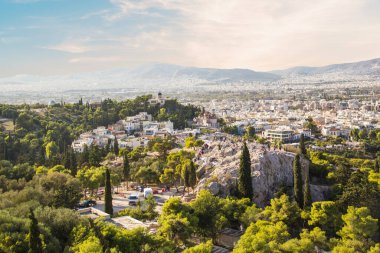 Yunanistan 'ın Atina kentindeki Areopagus Tepesi' nin güzel manzarası