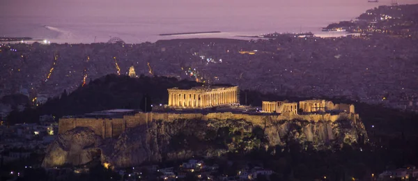 希腊雅典雅典卫城的美丽景色 — 图库照片