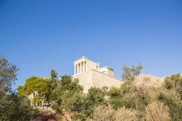 Gyönyörű Kilátás Nyílik Acropolis Erechtheion Athénban Görögországban — Stock Fotó