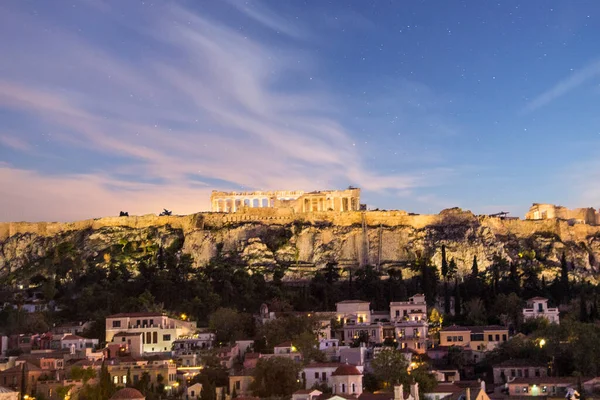 Schöne Aussicht Auf Die Akropolis Plaka Athen Griechenland — Stockfoto