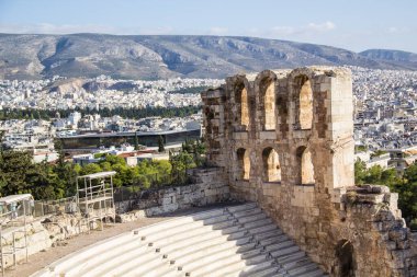 Yunanistan 'ın Atina kentindeki Dionysos Tiyatrosu' nun güzel manzarası