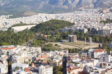 Yunanistan 'ın Atina kentindeki Lycabettus Tepesi' nin güzel manzarası