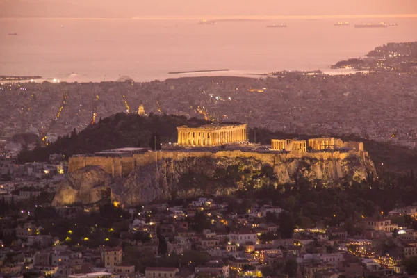 Hermosa Vista Acrópolis Atenas Grecia — Foto de Stock