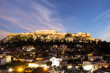 Atina ve Yunanistan 'daki Akropolis' in güzel manzarası