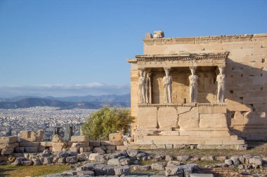 Yunanistan 'ın Atina kentindeki Akropolis ve Echtheion manzarası çok güzel