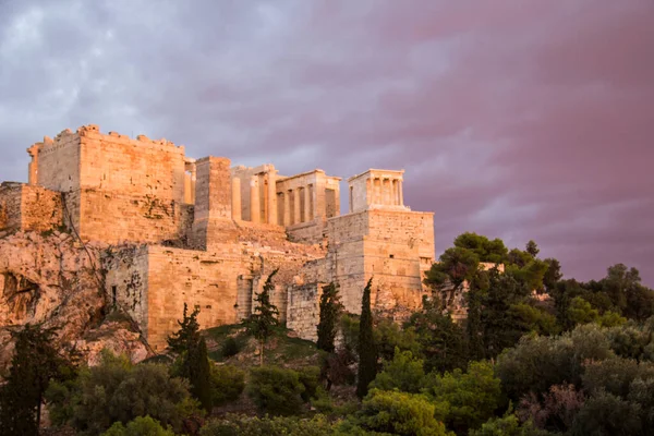 Чудовий Вид Акрополь Ерехтейон Афінах Греція — стокове фото