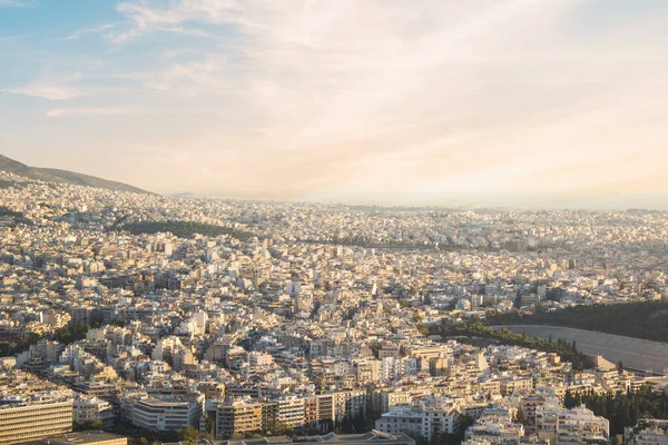 Όμορφη Θέα Στο Τοπίο Της Αθήνας Ελλάδα — Φωτογραφία Αρχείου