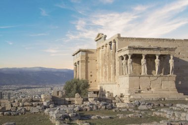 Yunanistan 'ın Atina kentindeki Akropolis ve Echtheion manzarası çok güzel