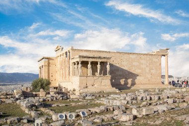 Yunanistan 'ın Atina kentindeki Akropolis ve Echtheion manzarası çok güzel