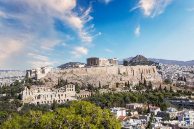 Yunanistan 'ın Atina kentindeki Akropolis ve Echtheion manzarası çok güzel