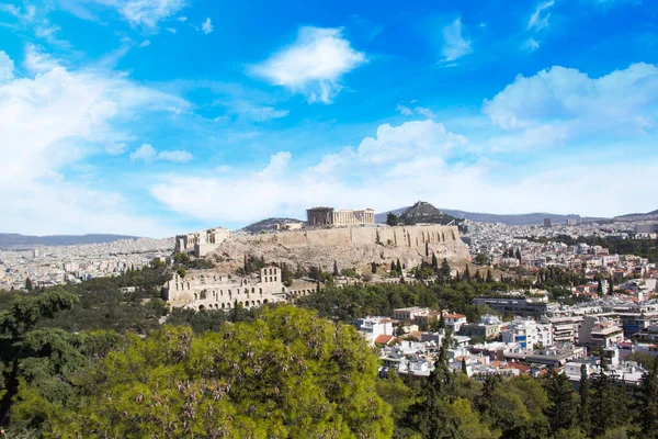 Schöne Aussicht Auf Die Akropolis Und Das Erechtheion Athen Griechenland — Stockfoto