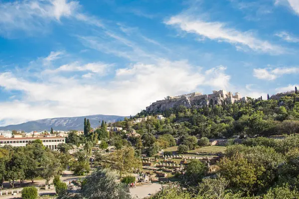 stock image Beautiful view of the Acropolis and Erechtheion in Athens, Greece