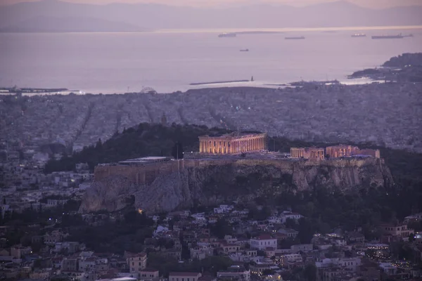 Hermosa Vista Acrópolis Atenas Grecia —  Fotos de Stock