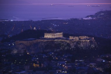 Atina ve Yunanistan 'daki Akropolis' in güzel manzarası