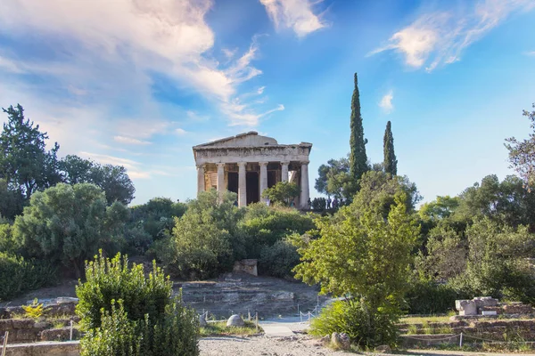 stock image The Temple of Hephaestus in Athena Archegetis is situated west side of the Roman Agora, in Athens, Greece