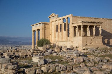 Yunanistan 'ın Atina kentindeki Akropolis ve Echtheion manzarası çok güzel